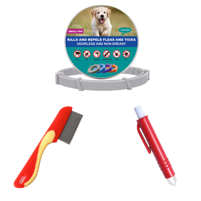 "Bio anti flea and tick collar for cats and dogs with eco-friendly protection, featuring natural oils and adjustable fit."