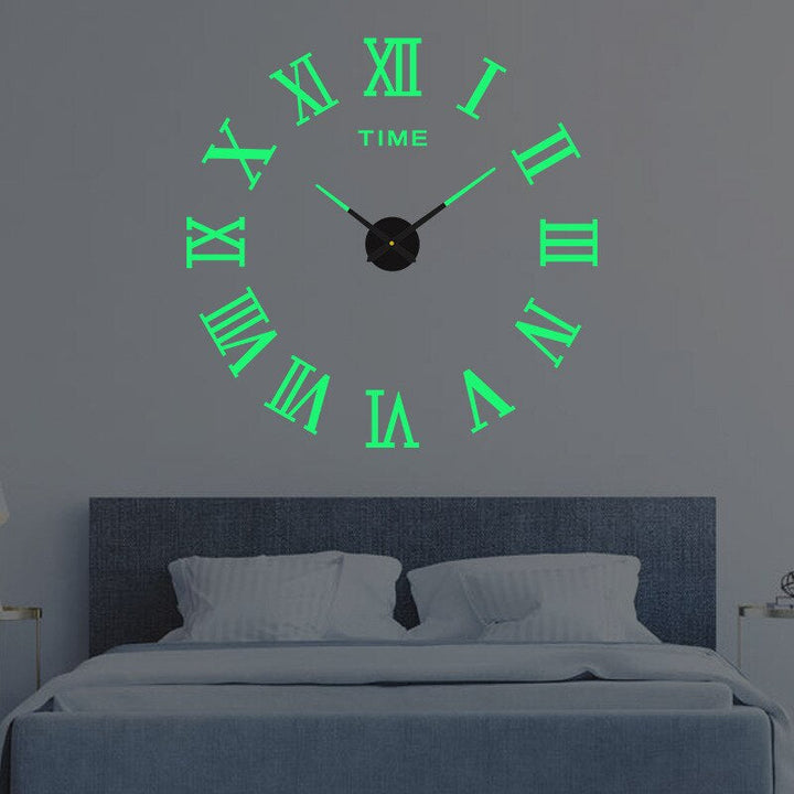 "Black Quartz Wall Clock with sleek design; enhances home decor; modern artistic style; perfect for living room or office."