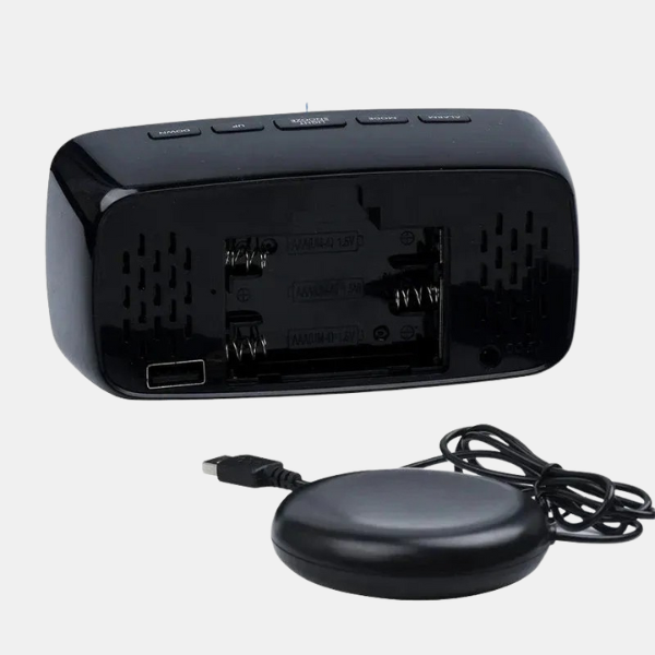 Vibrating alarm clock & bed shaker helps heavy sleepers, seniors, and deaf wake up silently.