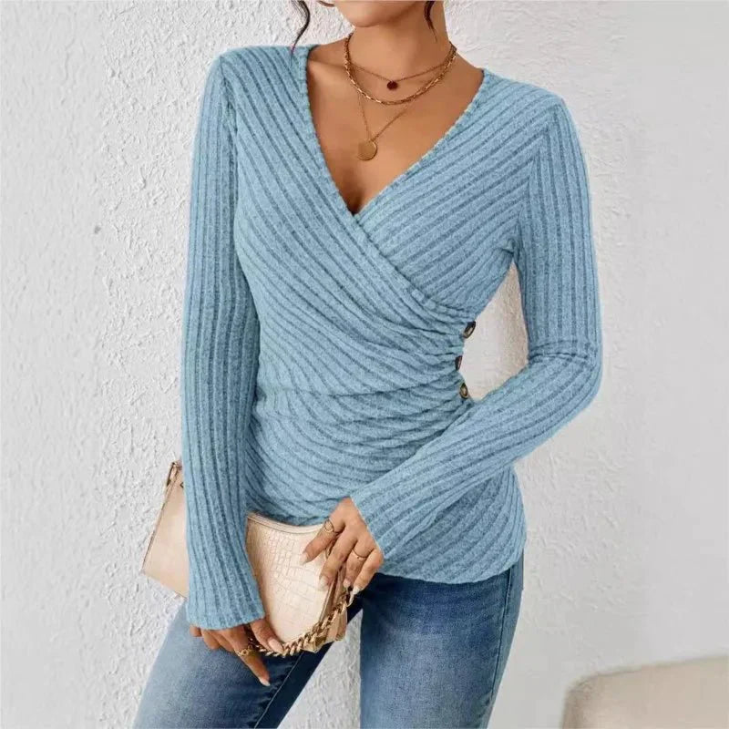 Violet women's shaping top, long sleeve with tummy tucking feature for a sleek & comfortable look.