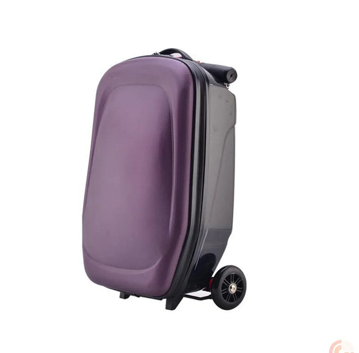 Fun travel luggage for children: a vibrant ride-on scooter suitcase, perfect for exciting kids' adventures.