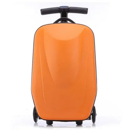 Spacious interior of the kids' scooter suitcase, ample room for children's essentials & fun travel gear.