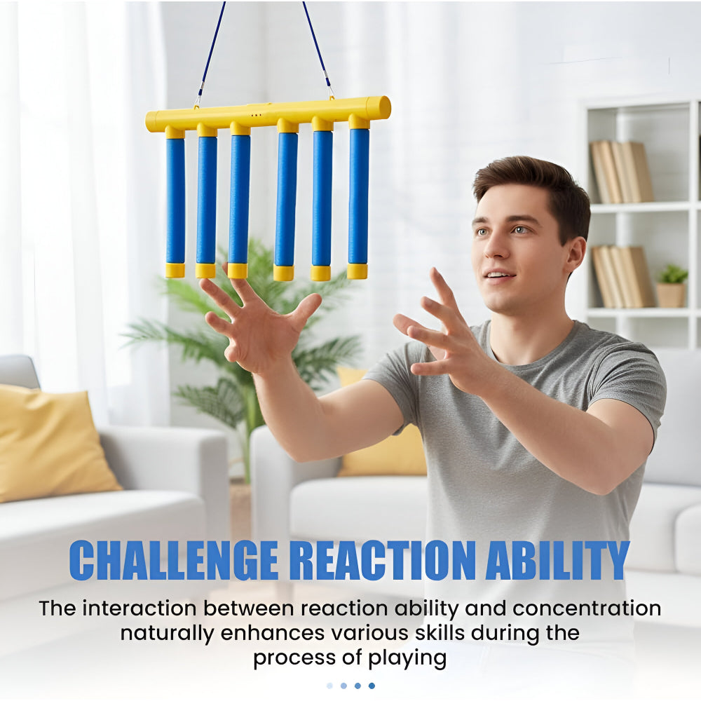 Indoor kids activity: Blue & yellow Reflex Reaction Game Trainer. Perfect for family fun & brain training.