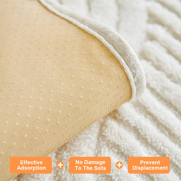 Bohemian non-slip plush sofa cover with vibrant colors and anti-slip design, perfect for stylish living room decor.