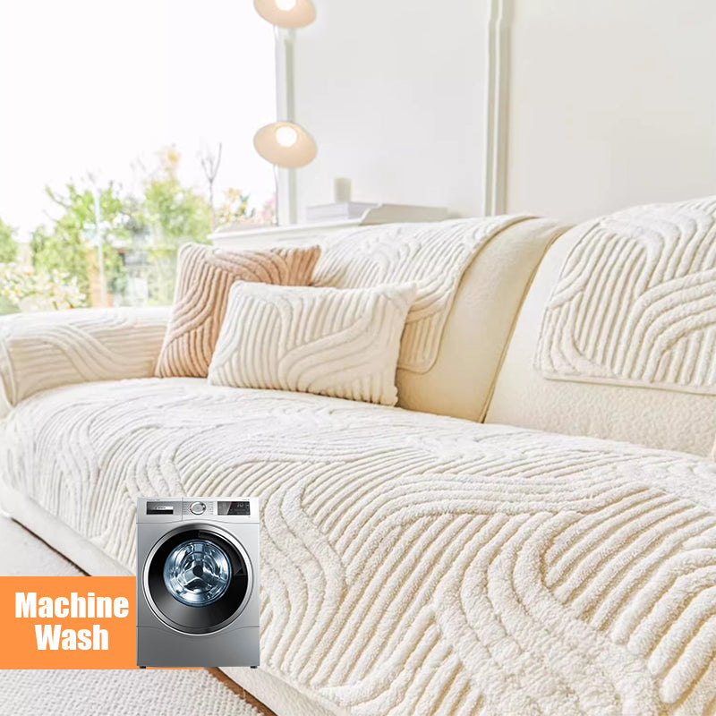 Bohemian non-slip plush sofa cover with vibrant colors and anti-slip design, perfect for stylish living room decor.