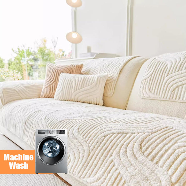 Bohemian non-slip plush sofa cover with vibrant colors and anti-slip design, perfect for stylish living room decor.