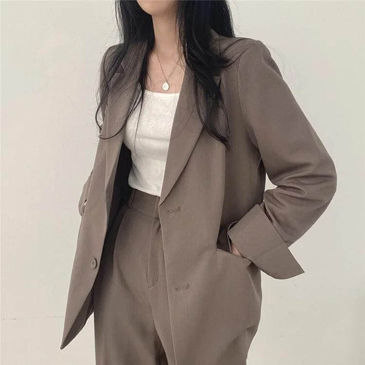 Women's Tailored Blazer and Straight-Leg Pants Set