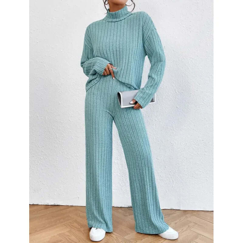 Ribbed Mock Neck Tracksuit