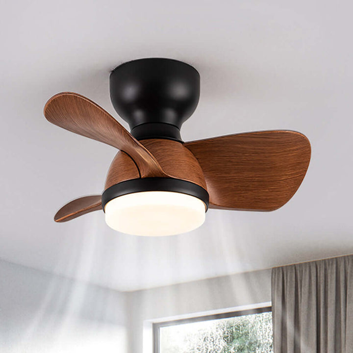 Modern Wooden Ceiling Fan with LED Light