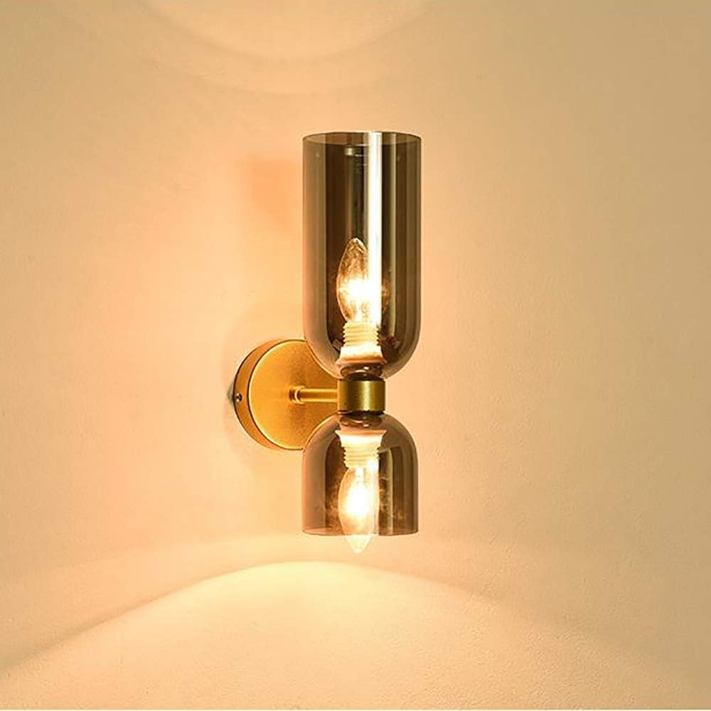 Modern Double Glass Wall Sconce Light Fixture