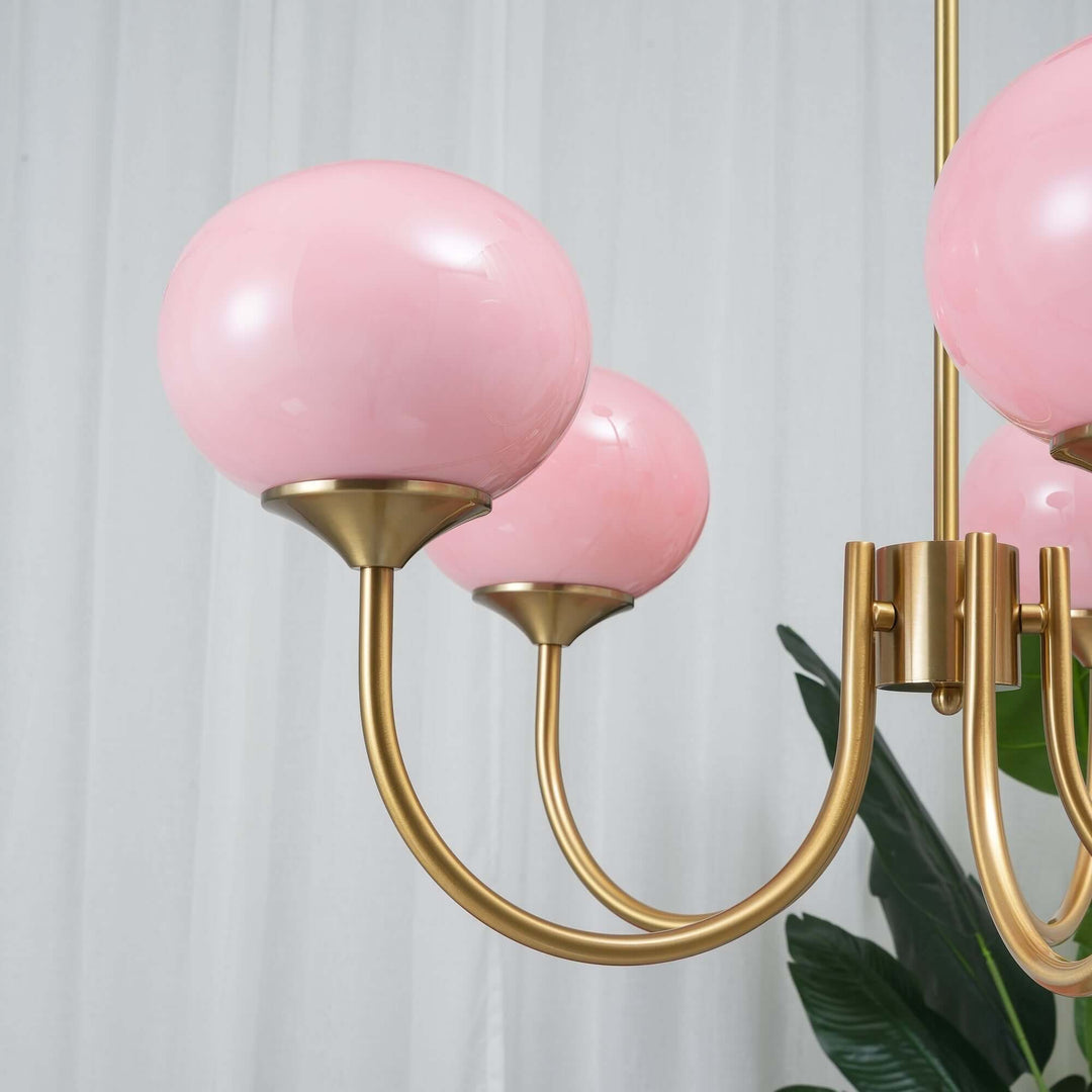 Pink Glass Ceiling Light Fixture Modern Chandelier