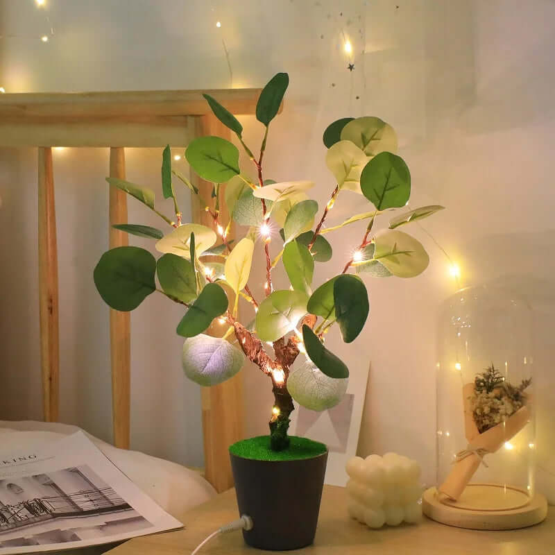 LED Branch Night Light with Decorative Pot