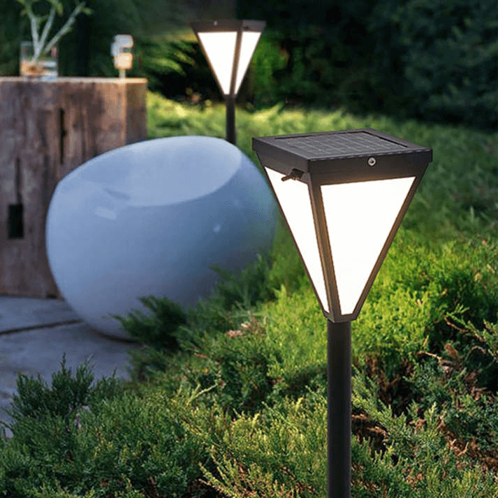 Modern Solar LED Outdoor Lamp - Black