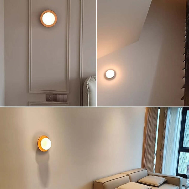 Modern White Wood Wall Sconce Light