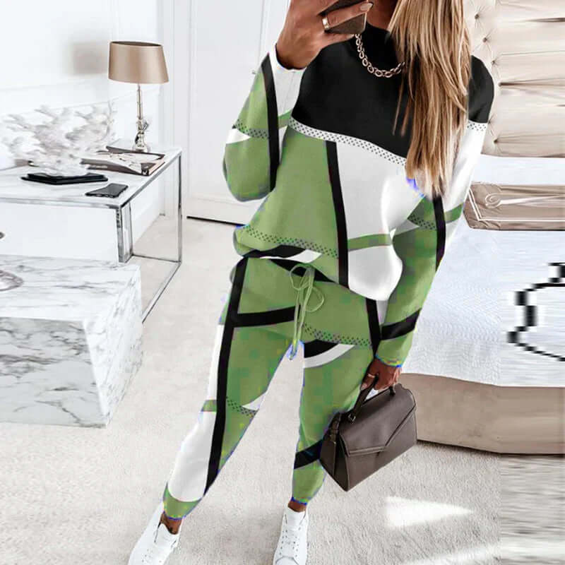 Women's Geometric Knit Loungewear Set