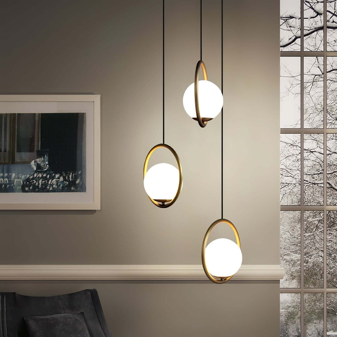 Modern Pendant Lamp with Metal & Glass
