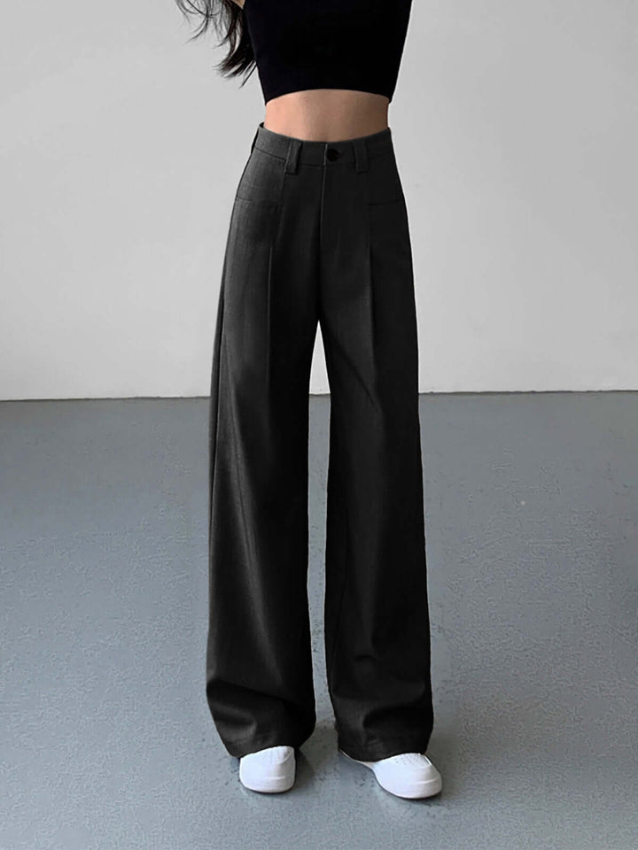 Women's Elegant High-Waisted Wide-Leg Trousers