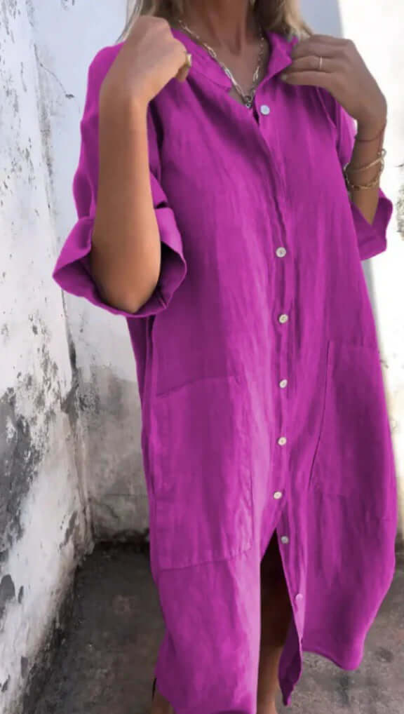 Boho Summer Dress with Buttons