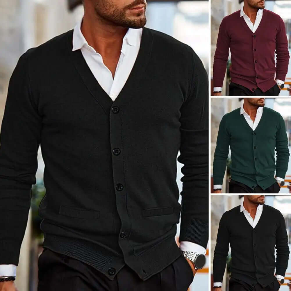 Men's Knitted V-Neck Cardigan