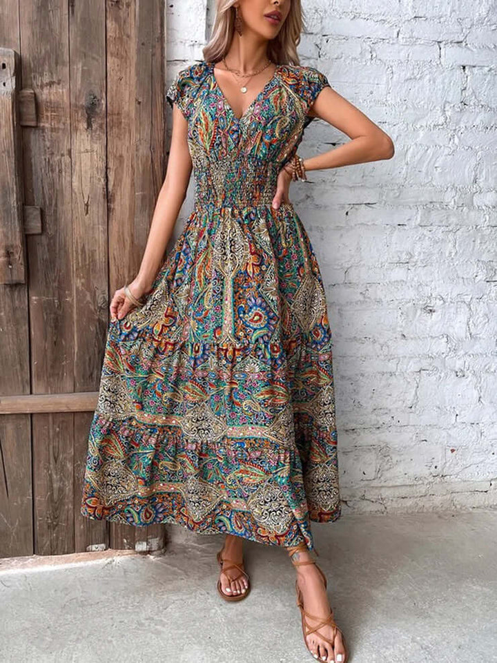 Women's V-Neck Midi Summer Dress