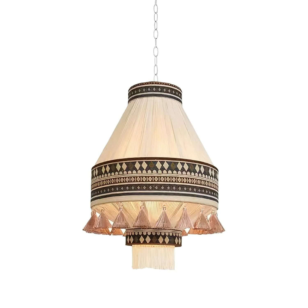 Woven Pendant Lamp with Fringes