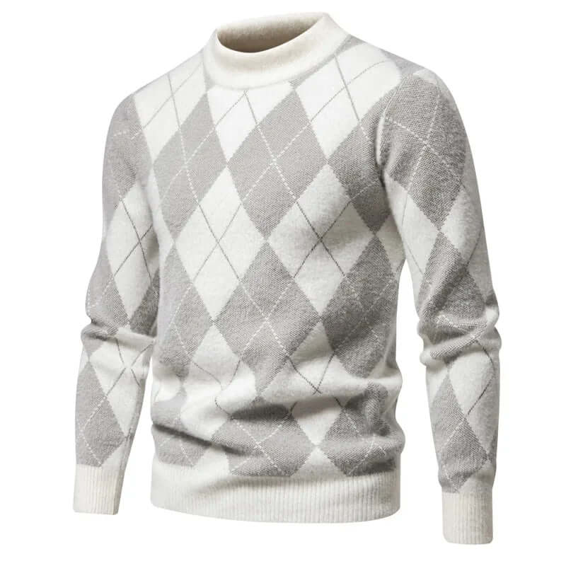 Men's Knitted Argyle Sweater