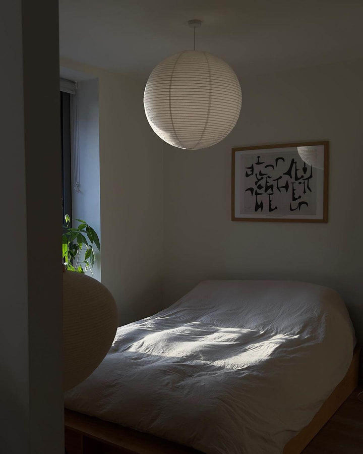 Japanese Cotton Paper Pendant Lamp with Steel Wire