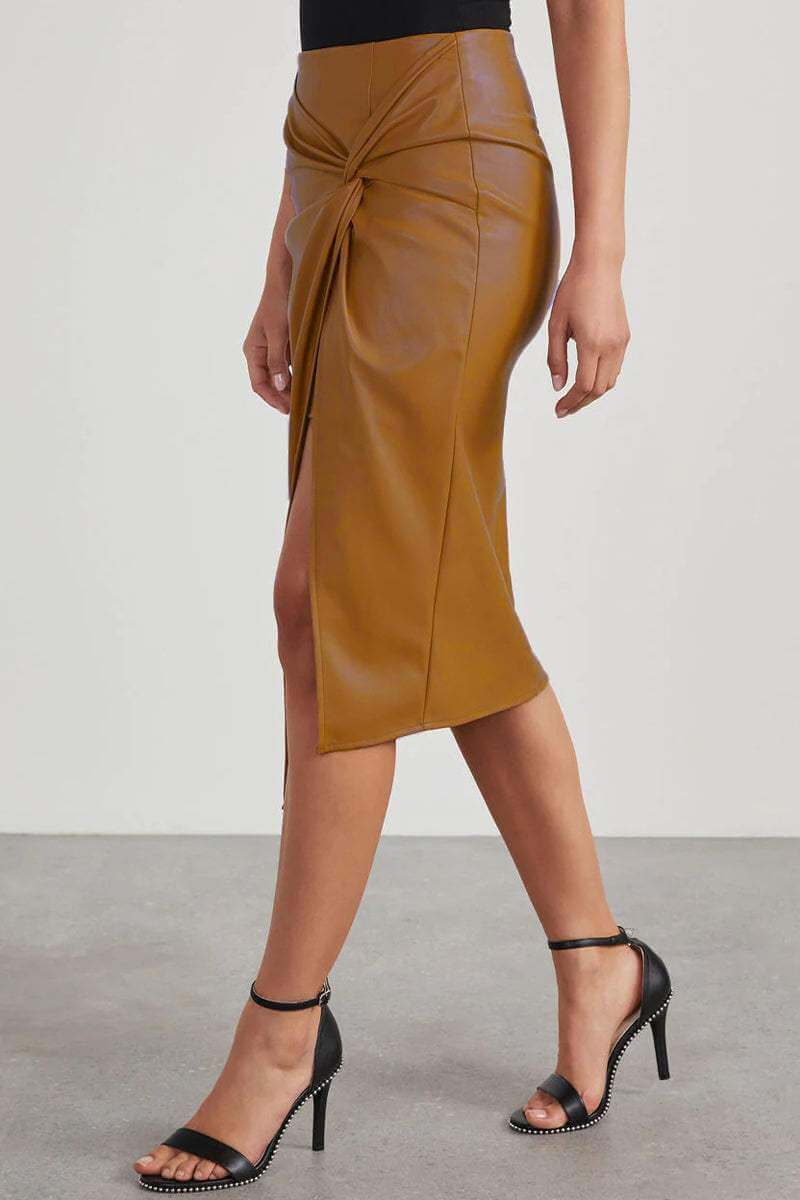 High-Waisted Pencil Skirt with Ruching