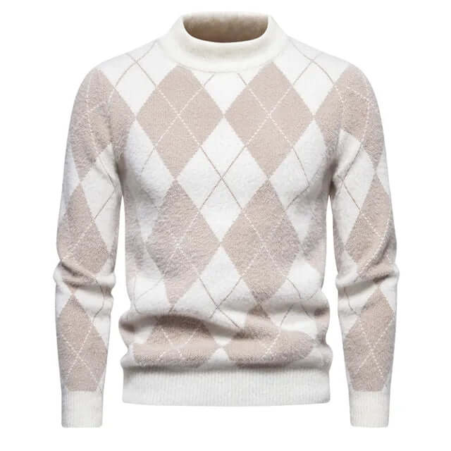 Men's Knitted Argyle Sweater