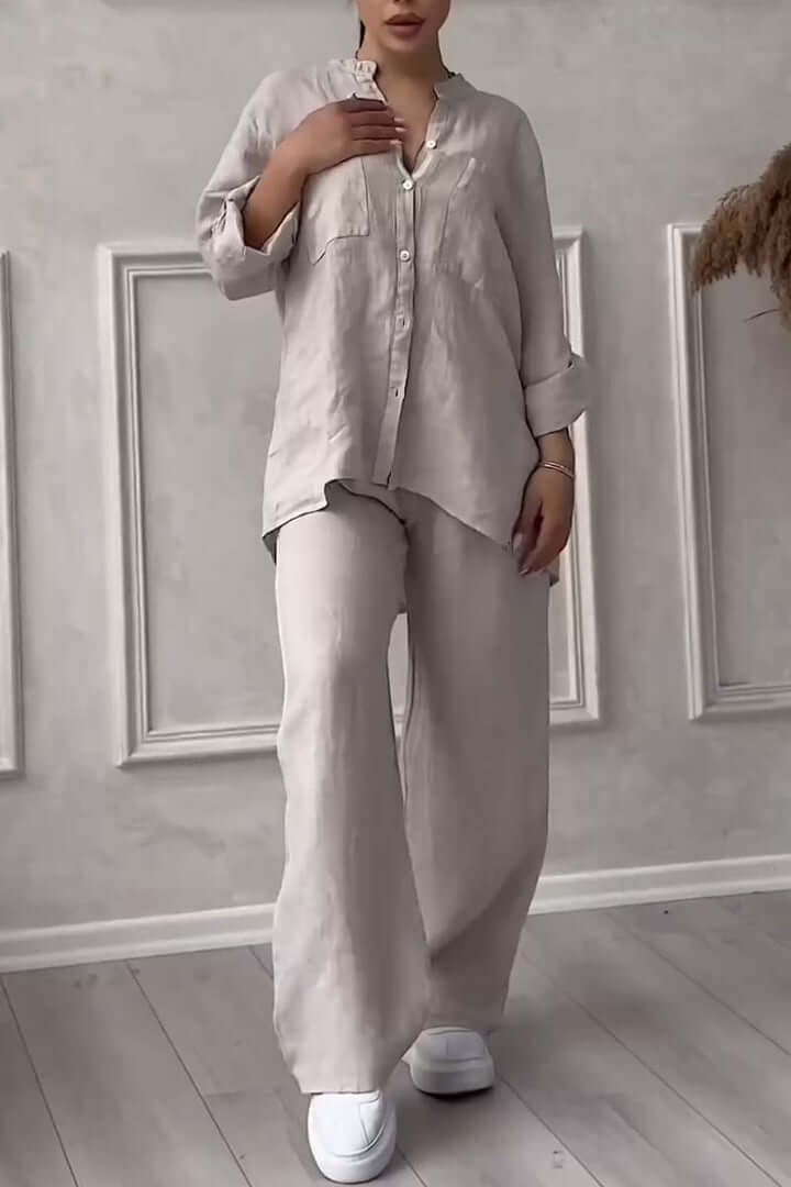 Women's Summer Two-Piece Linen Set