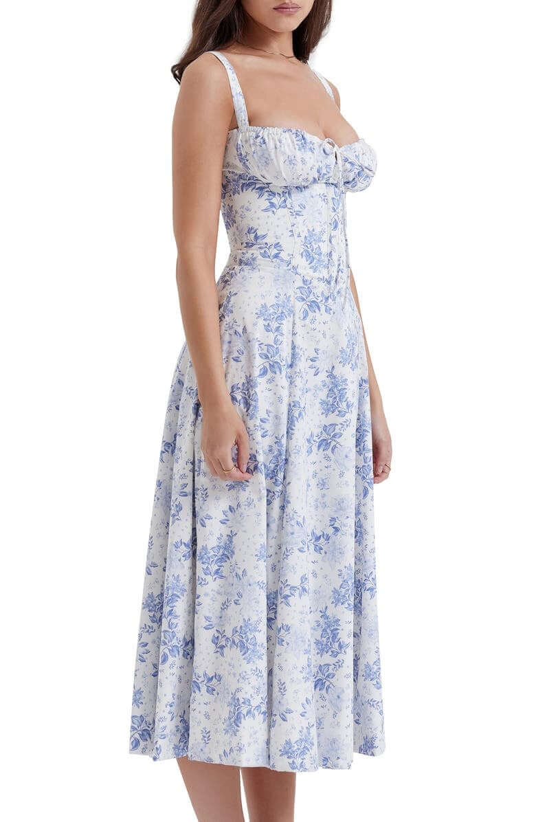Printed Bustier Dress - Summer Dress