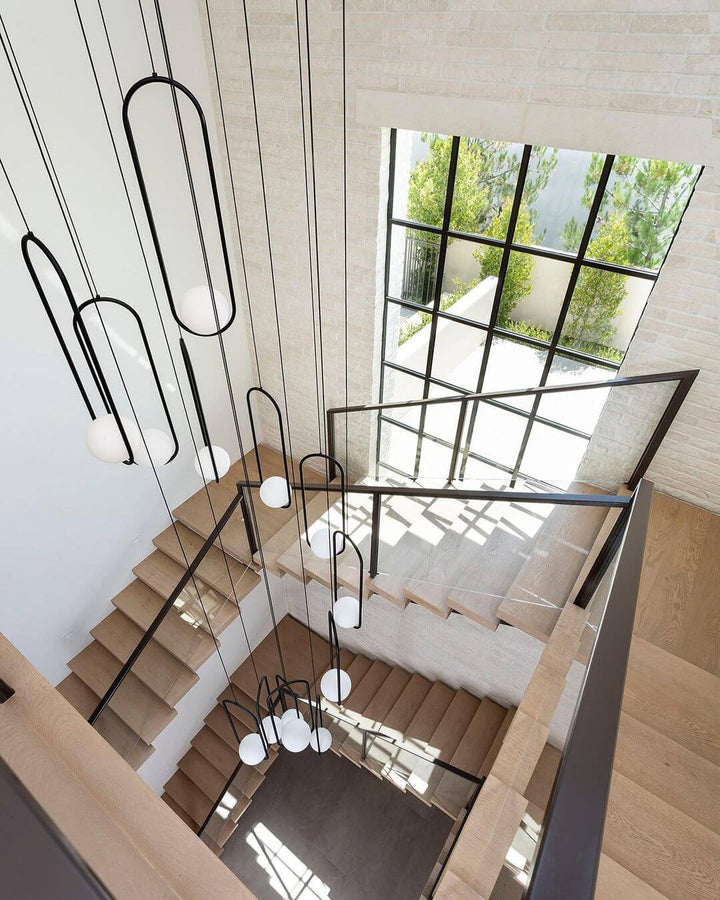 Modern Pendant Lamp with Metal & Glass