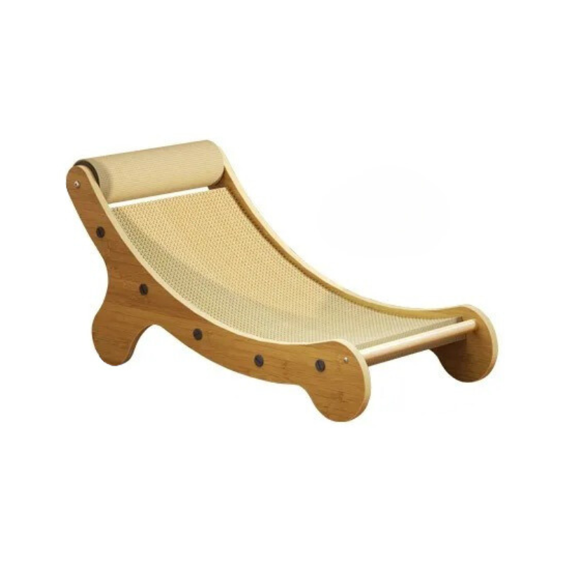 "Cat scratching post with sisal column and ball, offering a play area and furniture protection, made of natural materials."