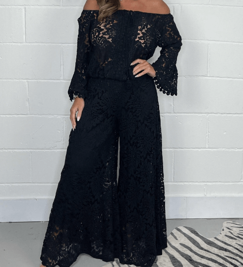 Women's Open-Knit Two-Piece Casual Set