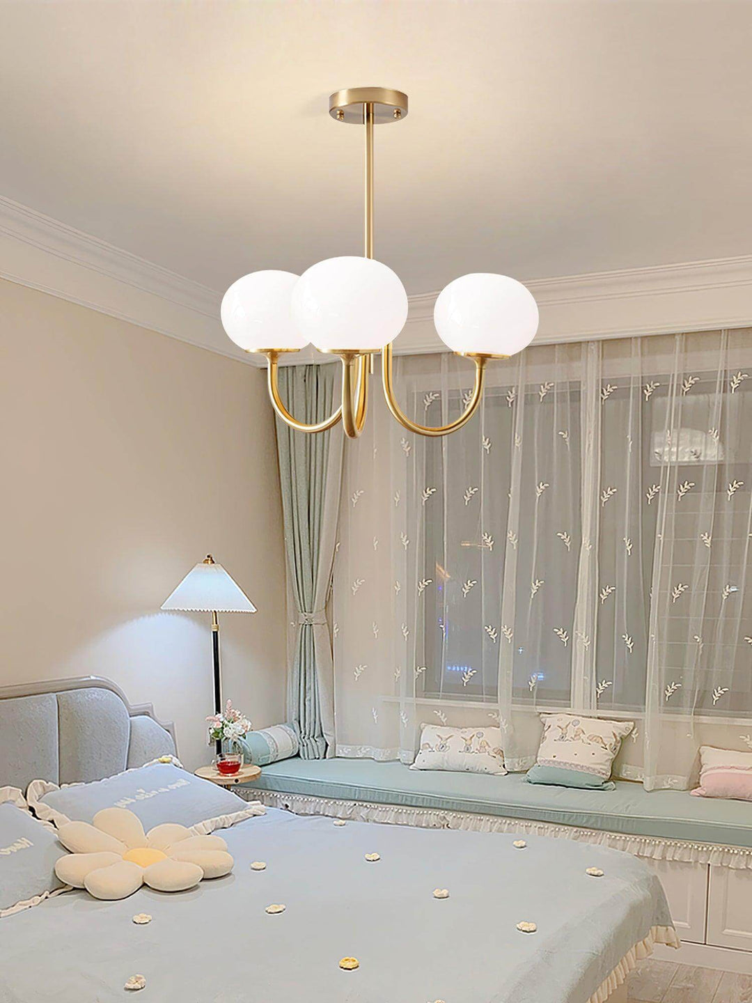 Pink Glass Ceiling Light Fixture Modern Chandelier