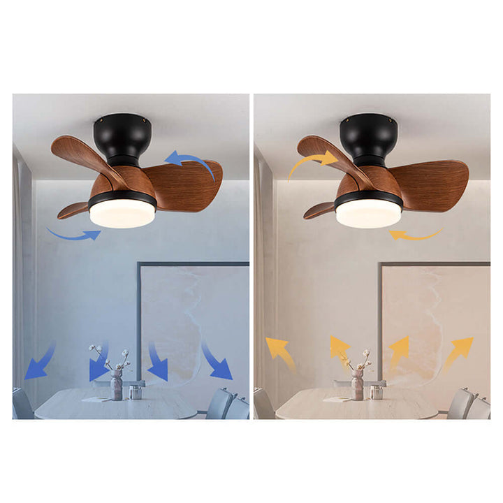 Modern Wooden Ceiling Fan with LED Light