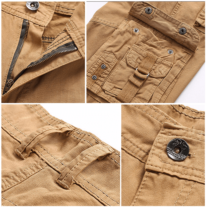 Men's Relaxed Fit Cargo Trousers with Adjustable Cuffs