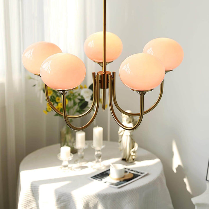 Pink Glass Ceiling Light Fixture Modern Chandelier