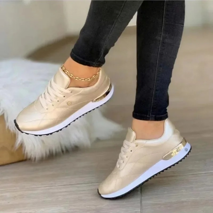 Celia comfortable leather women's sneakers, perfect for everyday wear & walking. Chic fashion footwear for women.