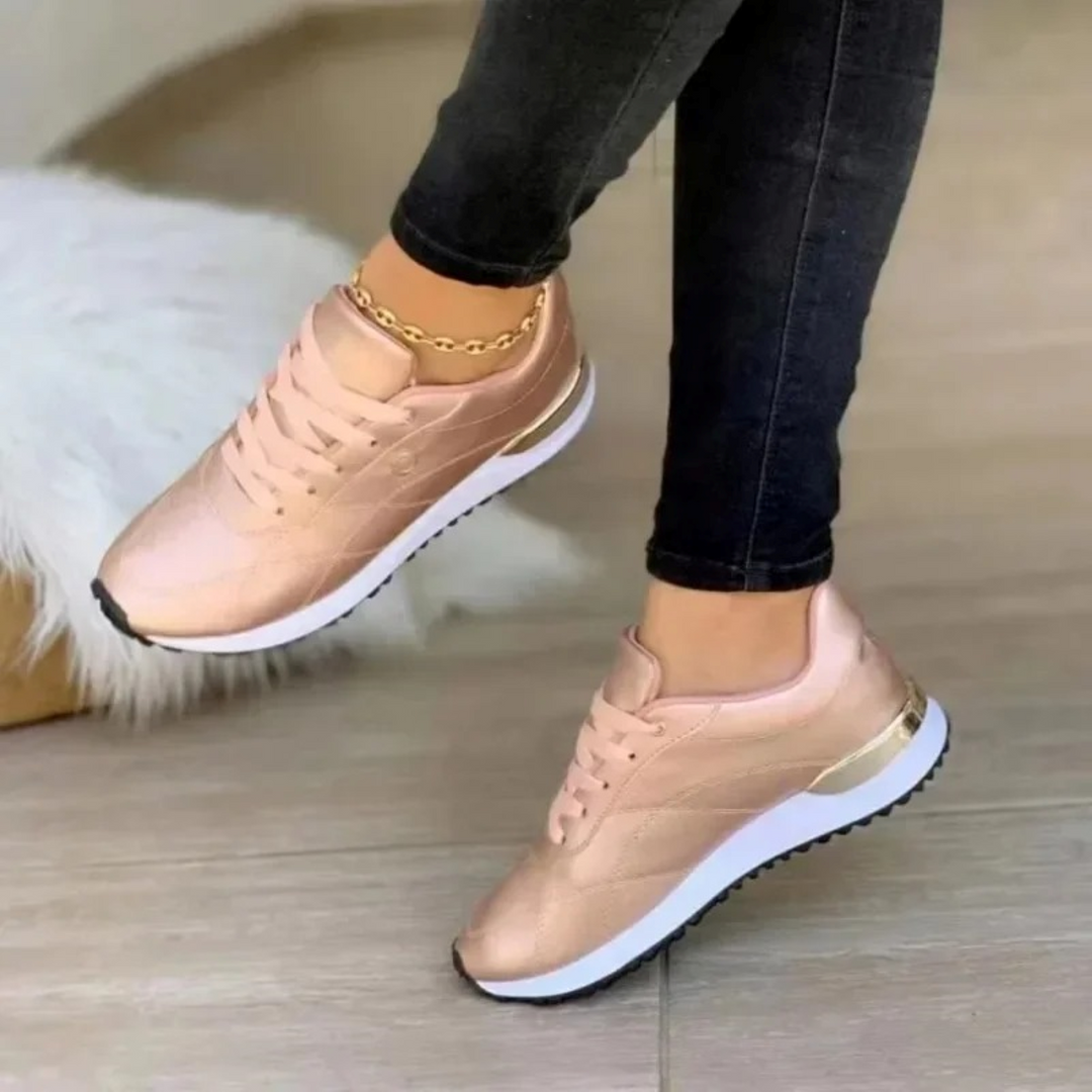 Premium leather Celia women's sneakers, offering ultimate comfort & support. Ideal walking & everyday fashion shoes.