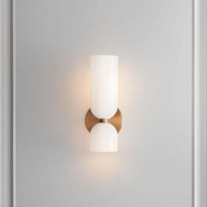 Modern Double Glass Wall Sconce Light Fixture
