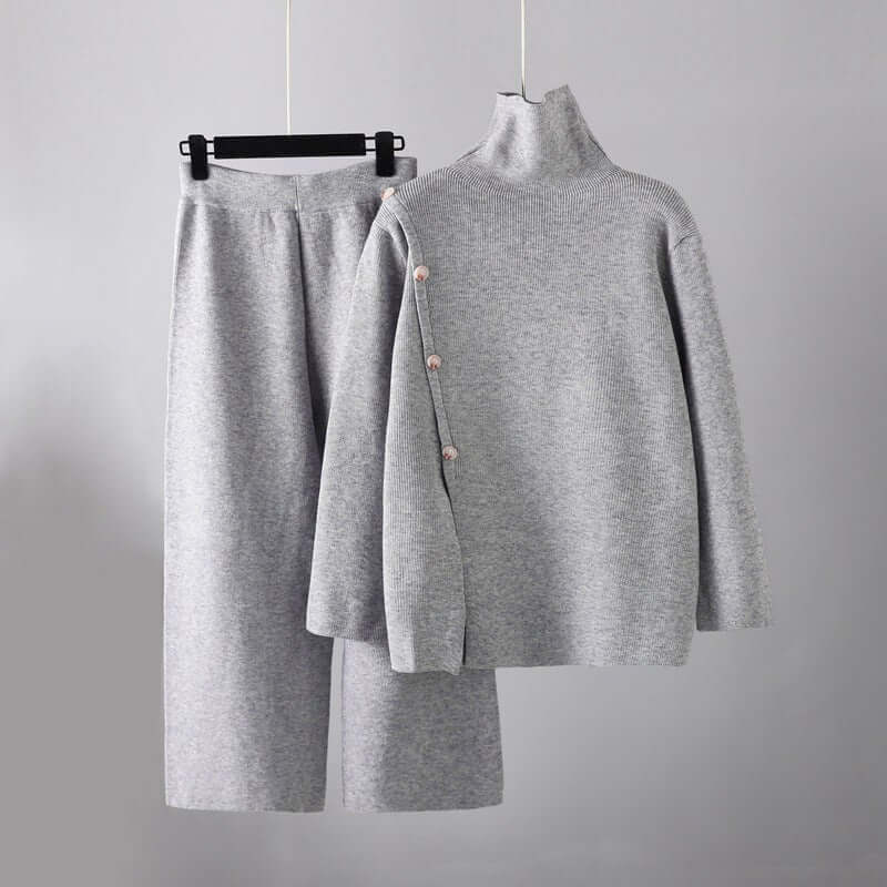 Women's Knitted Set with High Collar