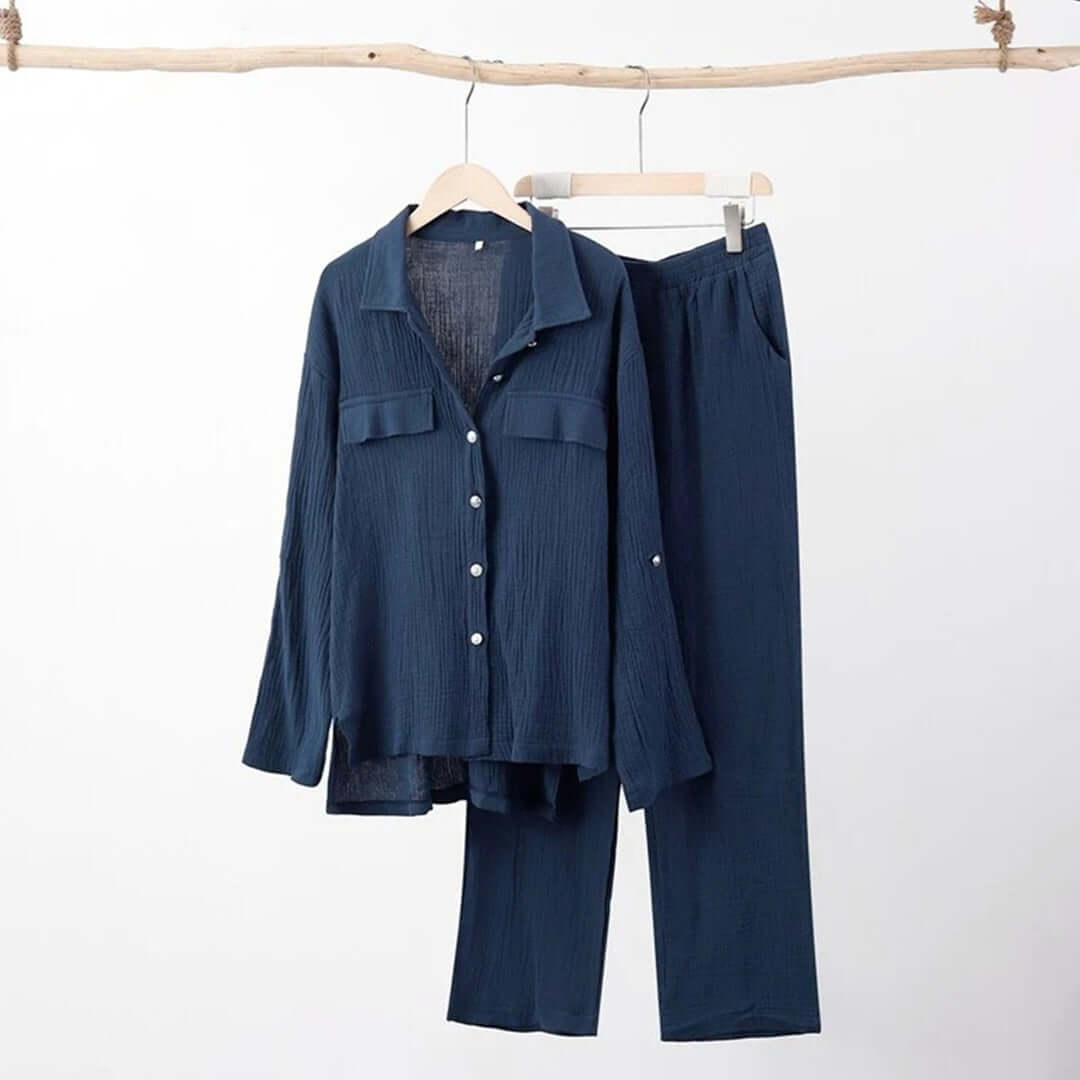 Women's Relaxed Cotton Blend Two-Piece Lounge Set