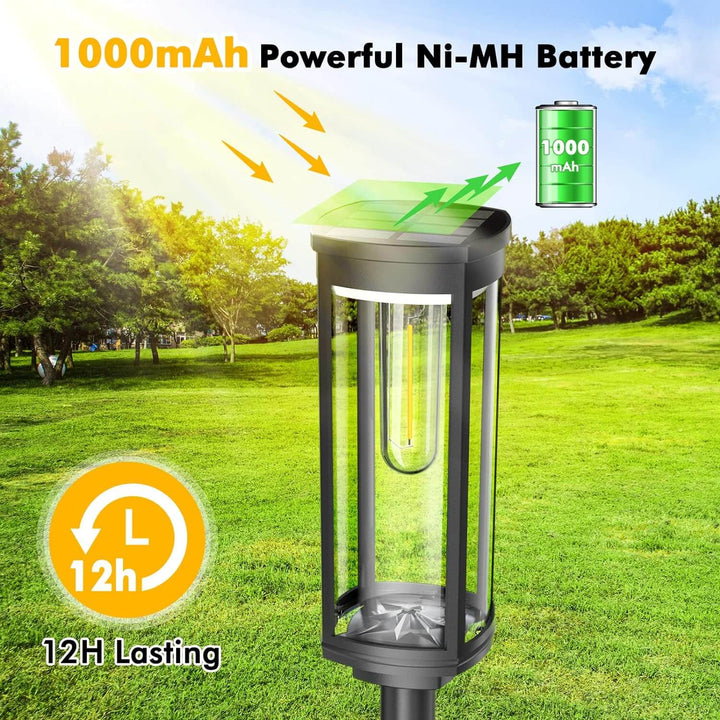 Solar Garden Lantern Outdoor LED Light with Stake
