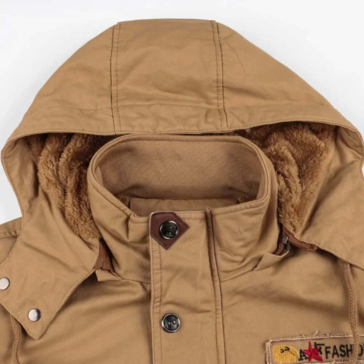 Men's Detachable Hood Weatherproof Winter Coat