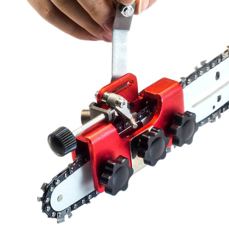 "Chainsaw chain sharpening tool with stainless steel, enhances blade efficiency with precise 30° angle sharpening."