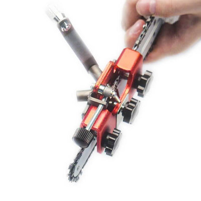 "Chainsaw chain sharpening tool with stainless steel, enhances blade efficiency with precise 30° angle sharpening."