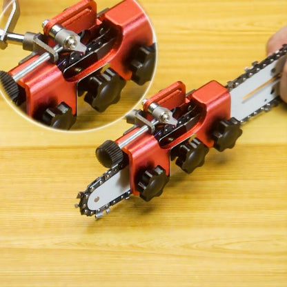 "Chainsaw chain sharpening tool with stainless steel, enhances blade efficiency with precise 30° angle sharpening."