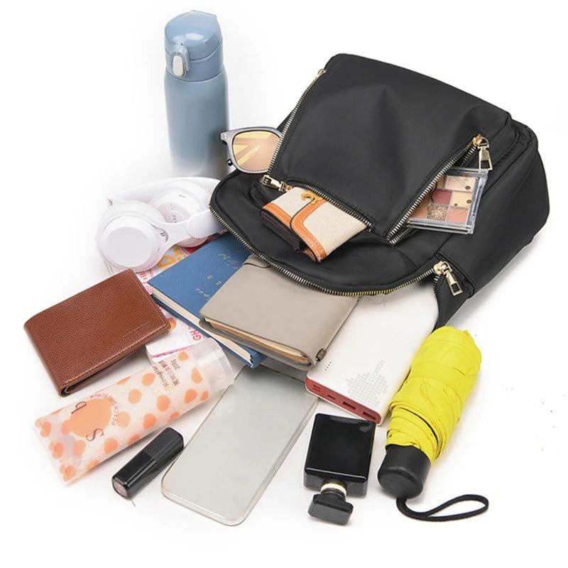 Comfortable women's PU leather backpack, stylish and practical for everyday use and light travel.