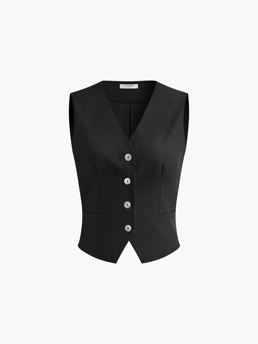 Stylish women's cotton linen two-piece set. Includes a chic waistcoat and wide-leg trousers for a summer look.